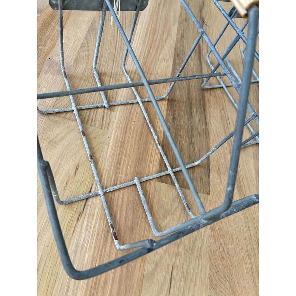 Vintage Metal Wire Milk Bottle Carrier Holder Set - Picture 6 of 6